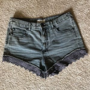 Free People high waisted denim shorts